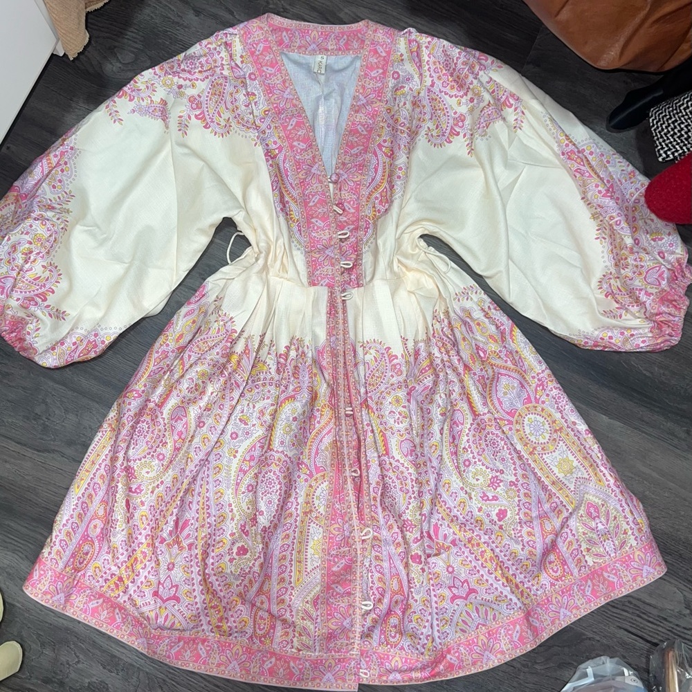 Bohemian Pink and Cream Dress